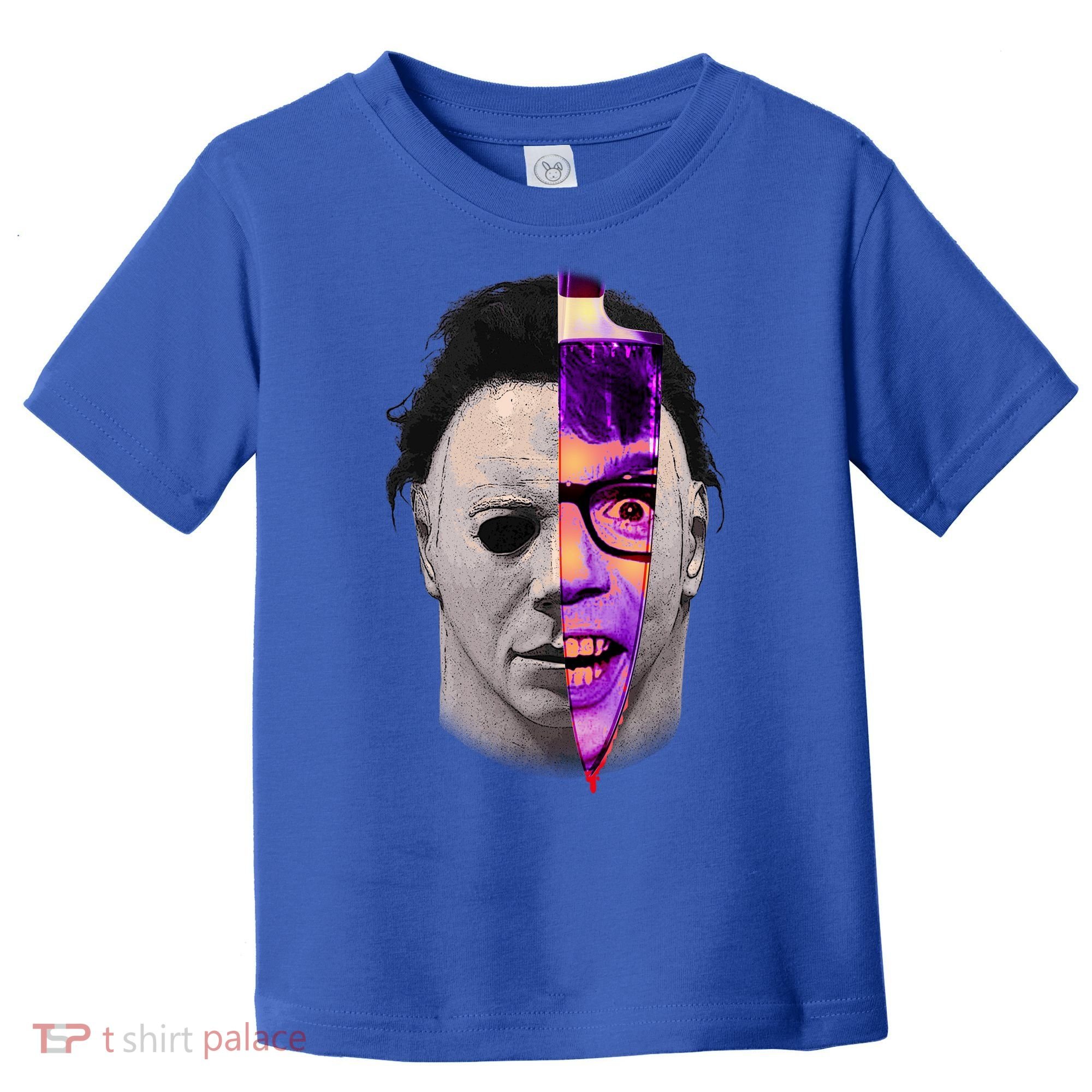 Scary Halloween Mask And Knife Toddler T-Shirt