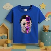 Scary Halloween Mask And Knife Toddler T-Shirt thumb 3