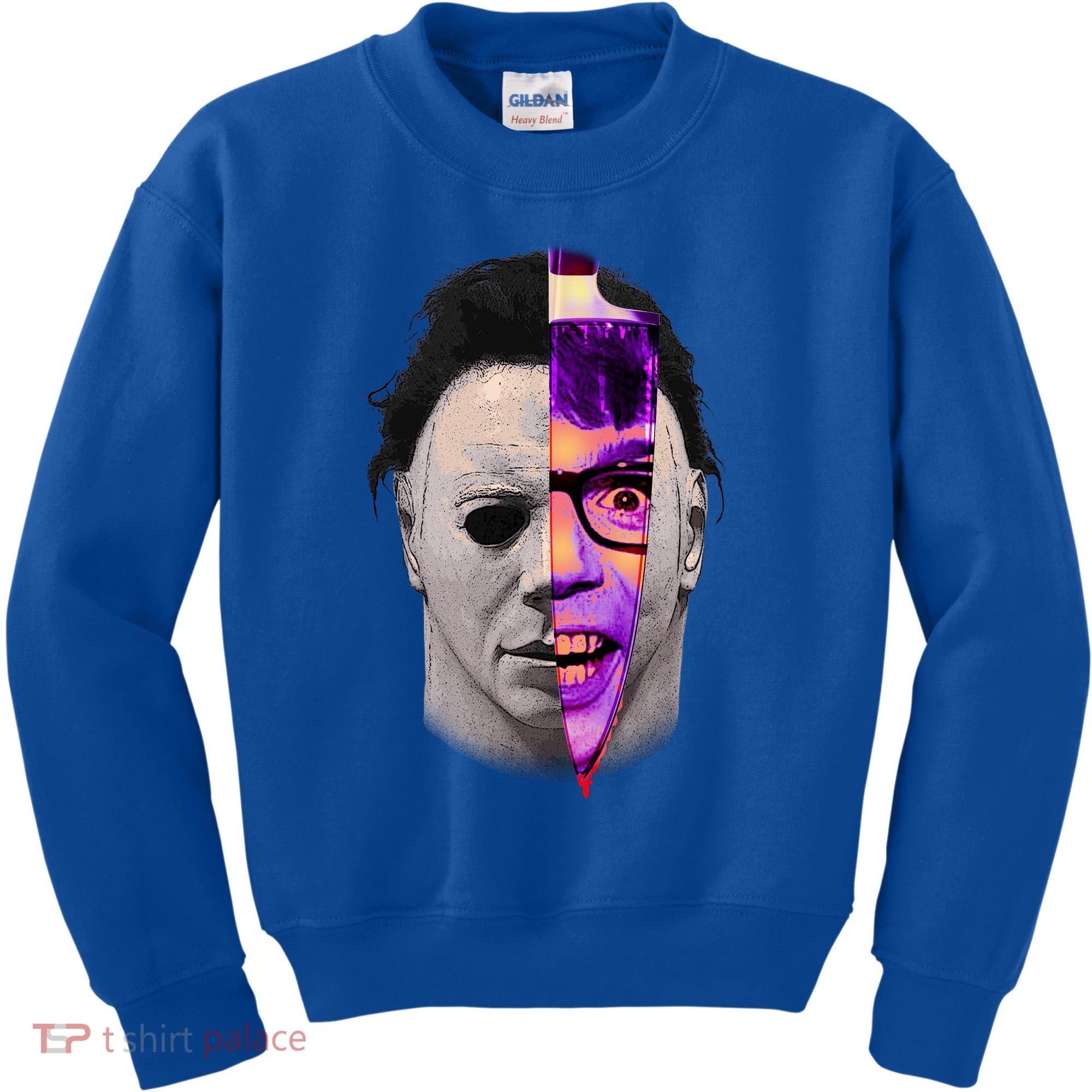 Scary Halloween Mask And Knife Kids Sweatshirt