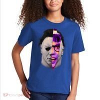 Scary Halloween Mask And Knife Kids T-Shirt thumb 2