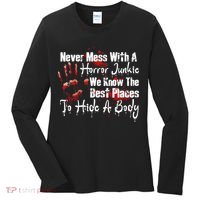Scary Horror Movie Mess With A Horror Movie Junkie Women's Long Sleeve Shirt thumb 0