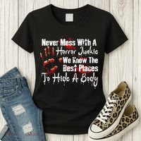 Scary Horror Movie Mess With A Horror Movie Junkie Women's T-Shirt thumb 3