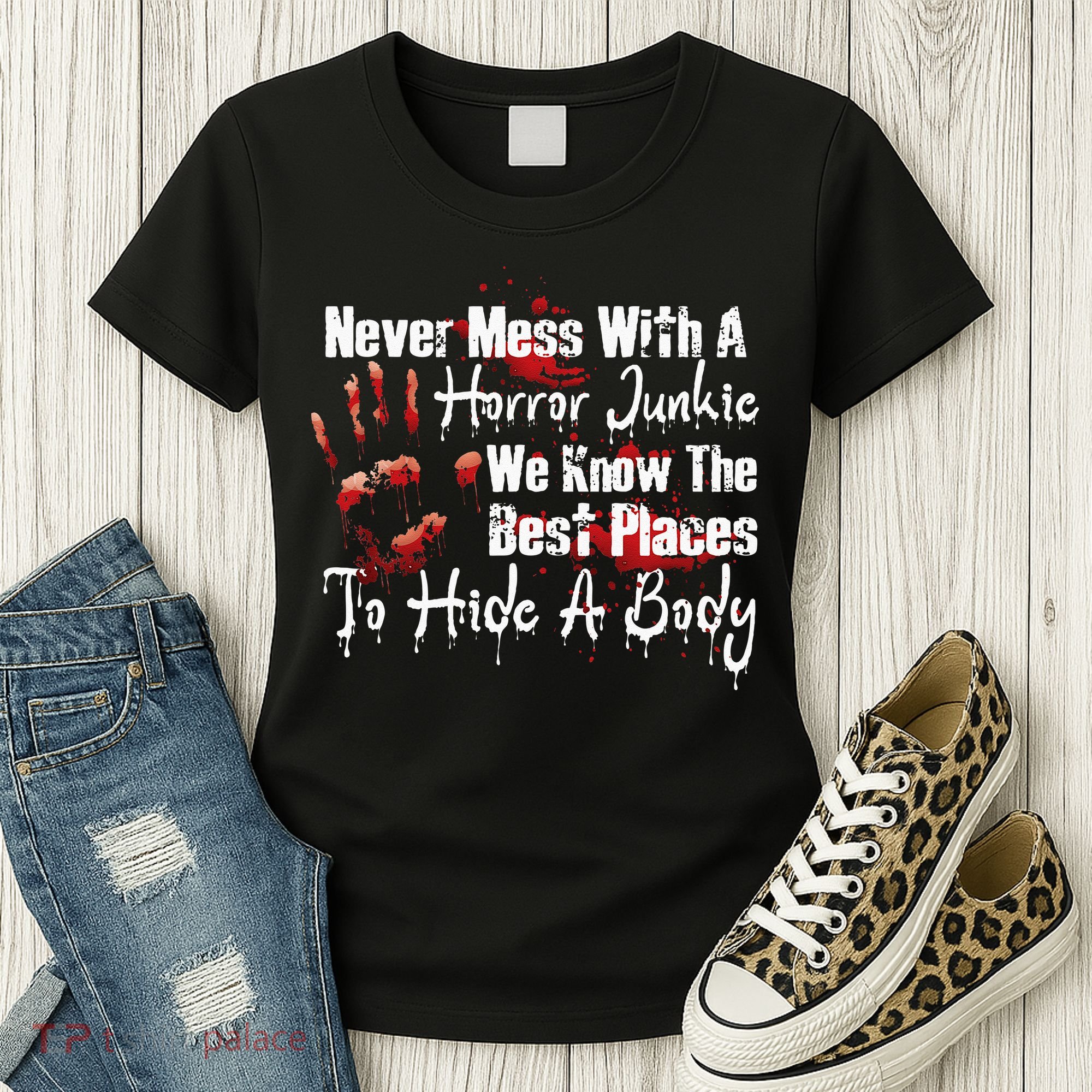 Scary Horror Movie Mess With A Horror Movie Junkie Women's T-Shirt
