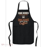 Some Heroes Make Your Coffee Caffeine Espresso Lover Barista Apron thumb 0