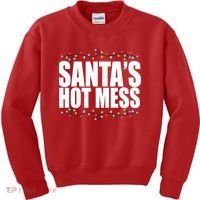 Santas Hot Mess Kids Sweatshirt thumb 0