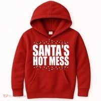 Santas Hot Mess Kids Hoodie thumb 0