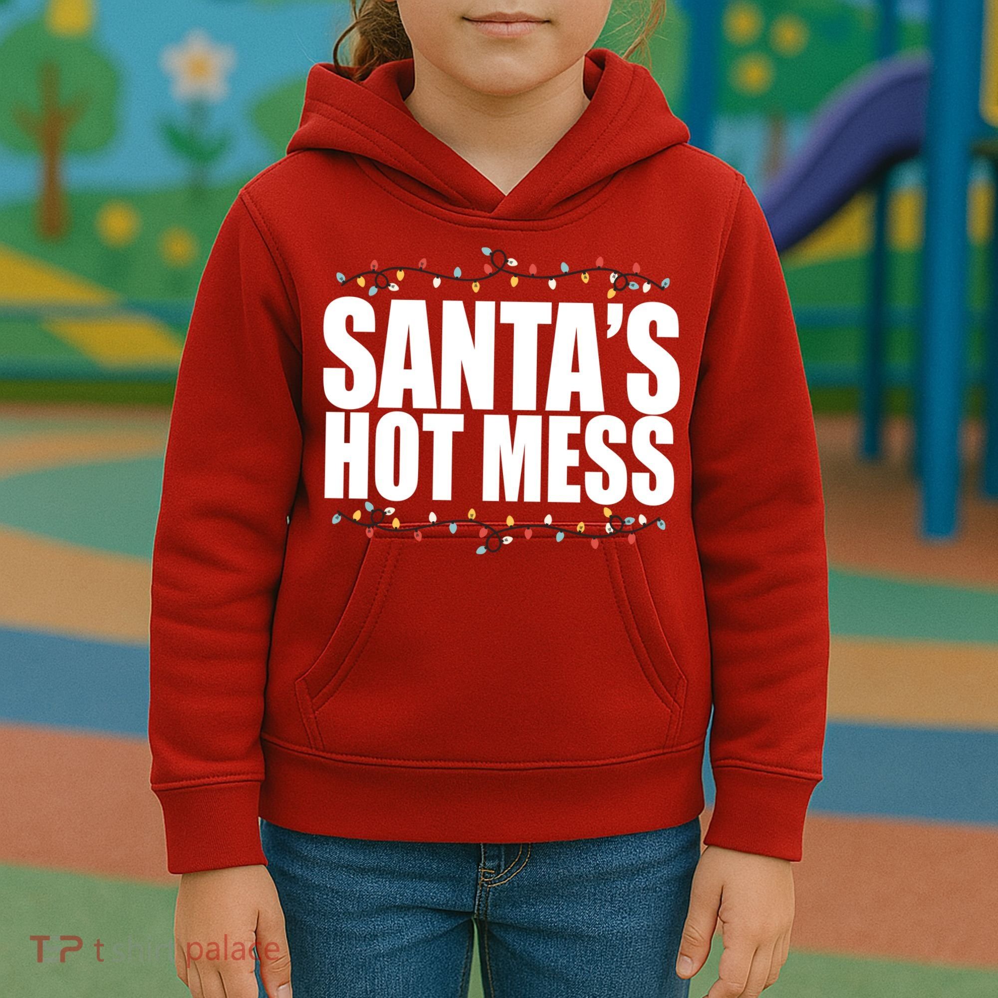 Santas Hot Mess Kids Hoodie