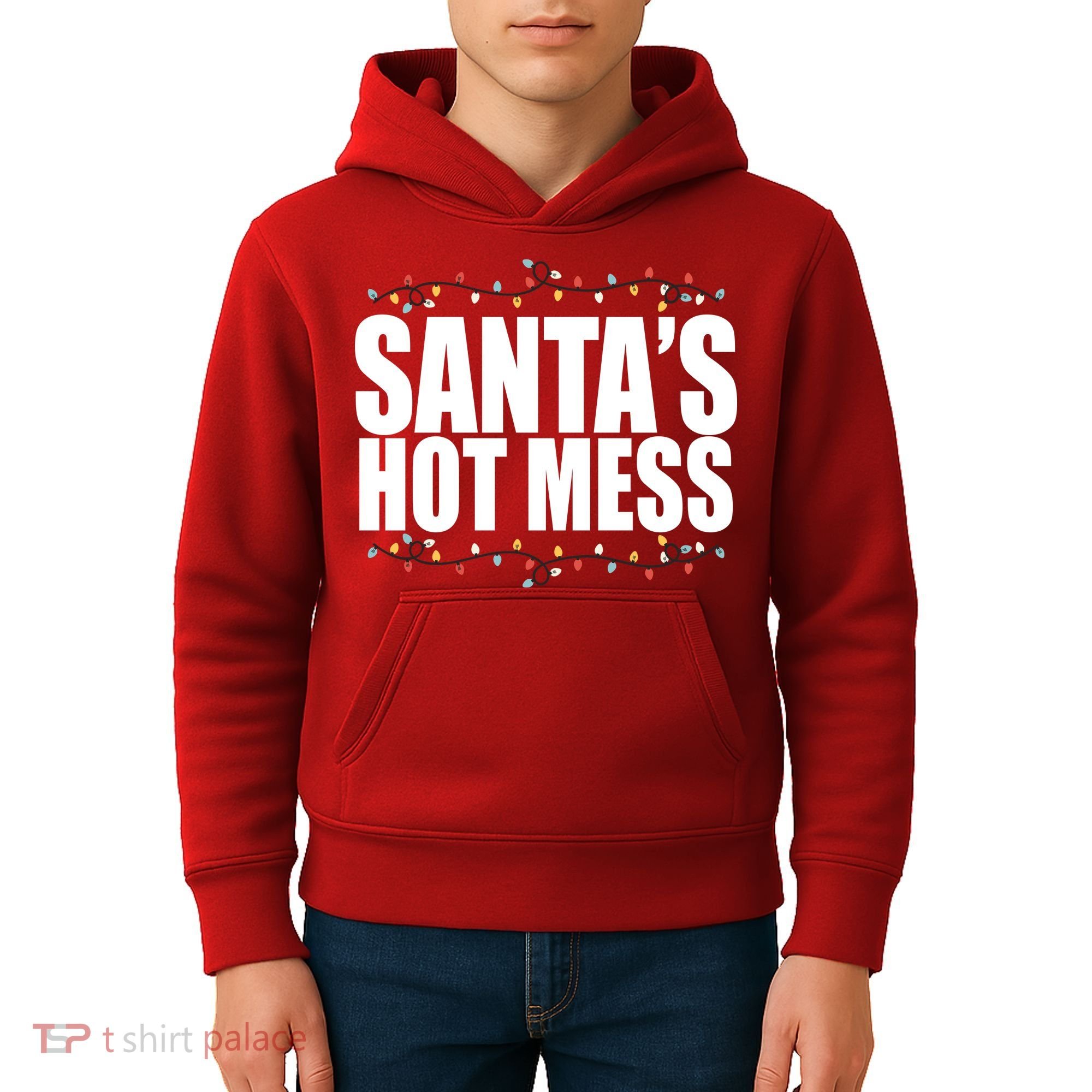 Santas Hot Mess Kids Hoodie