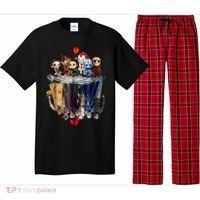 Scary Horror Movies Chibi Character Water Reflection Pajama Set thumb 0