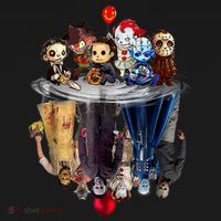 Scary Horror Movies Chibi Character Water Reflection Women's Hoodie thumb 2