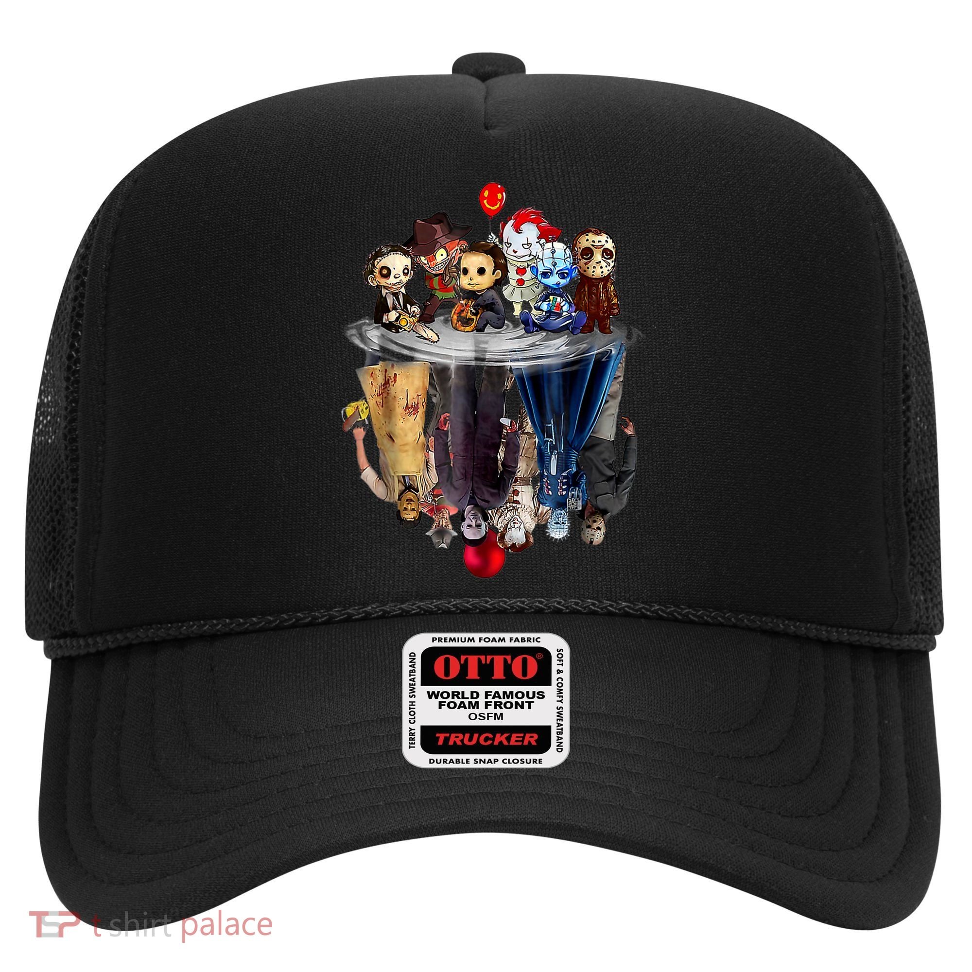 Scary Horror Movies Chibi Character Water Reflection Hat