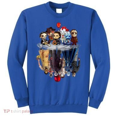 Scary Horror Movies Chibi Character Water Reflection Sweatshirt
