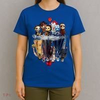 Scary Horror Movies Chibi Character Water Reflection T-Shirt thumb 4