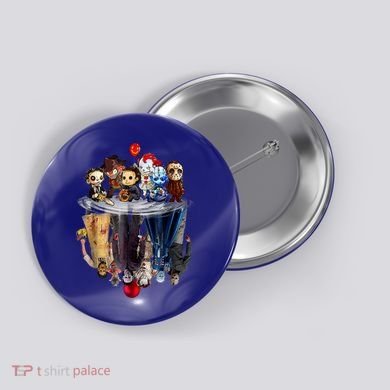 Scary Horror Movies Chibi Character Water Reflection Button
