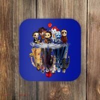 Scary Horror Movies Chibi Character Water Reflection Coaster thumb 0