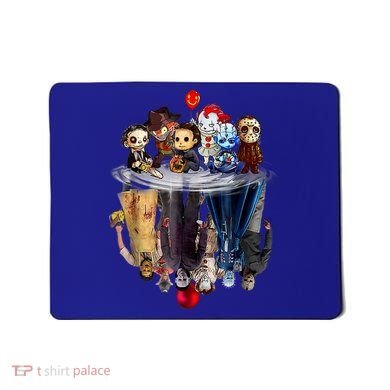 Scary Horror Movies Chibi Character Water Reflection Mousepad