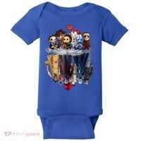Scary Horror Movies Chibi Character Water Reflection Baby Bodysuit thumb 0