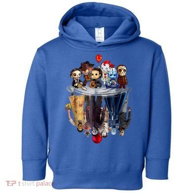 Scary Horror Movies Chibi Character Water Reflection Toddler Hoodie