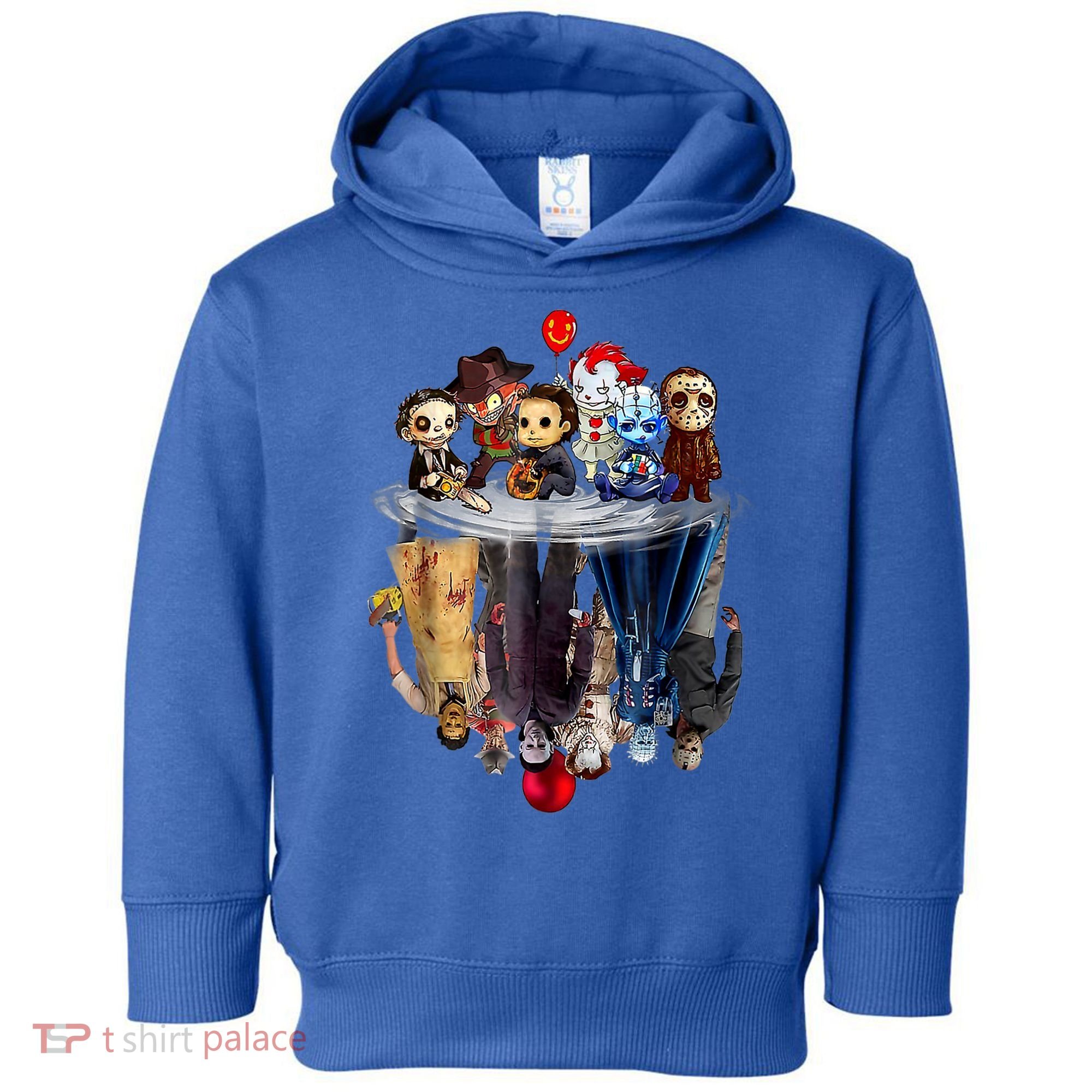 Scary Horror Movies Chibi Character Water Reflection Toddler Hoodie