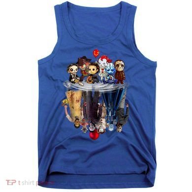 Scary Horror Movies Chibi Character Water Reflection Tank Top