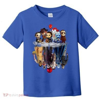 Scary Horror Movies Chibi Character Water Reflection Toddler T-Shirt