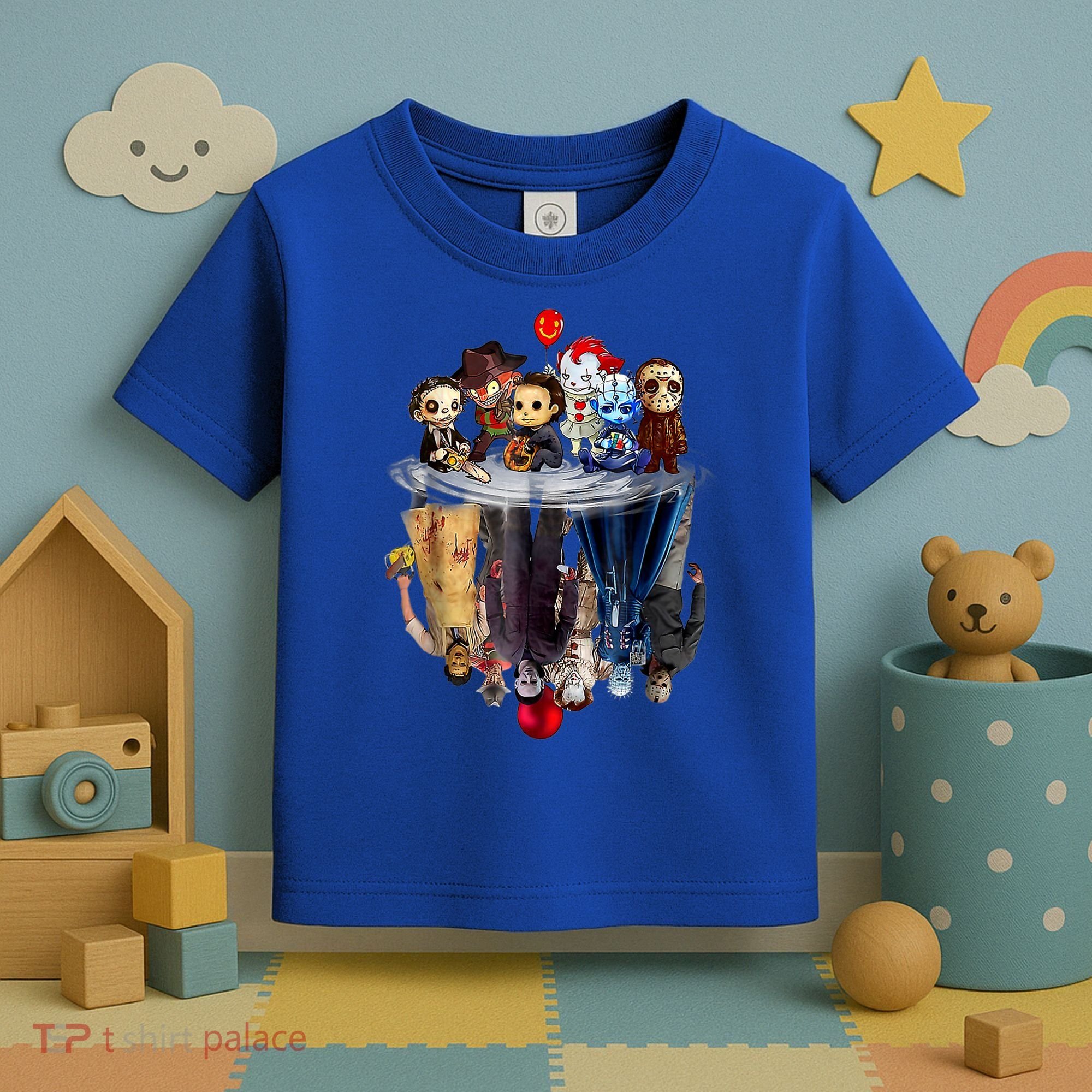 Scary Horror Movies Chibi Character Water Reflection Toddler T-Shirt