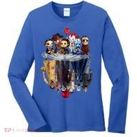 Scary Horror Movies Chibi Character Water Reflection Women's Long Sleeve Shirt thumb 0