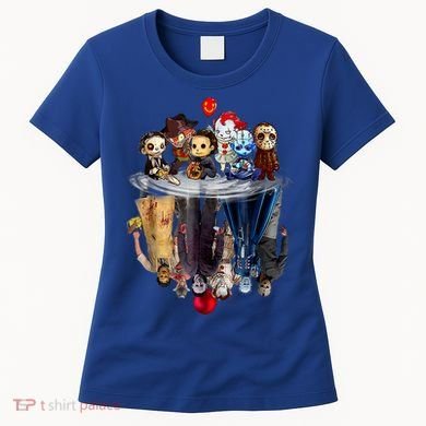 Scary Horror Movies Chibi Character Water Reflection Women's T-Shirt