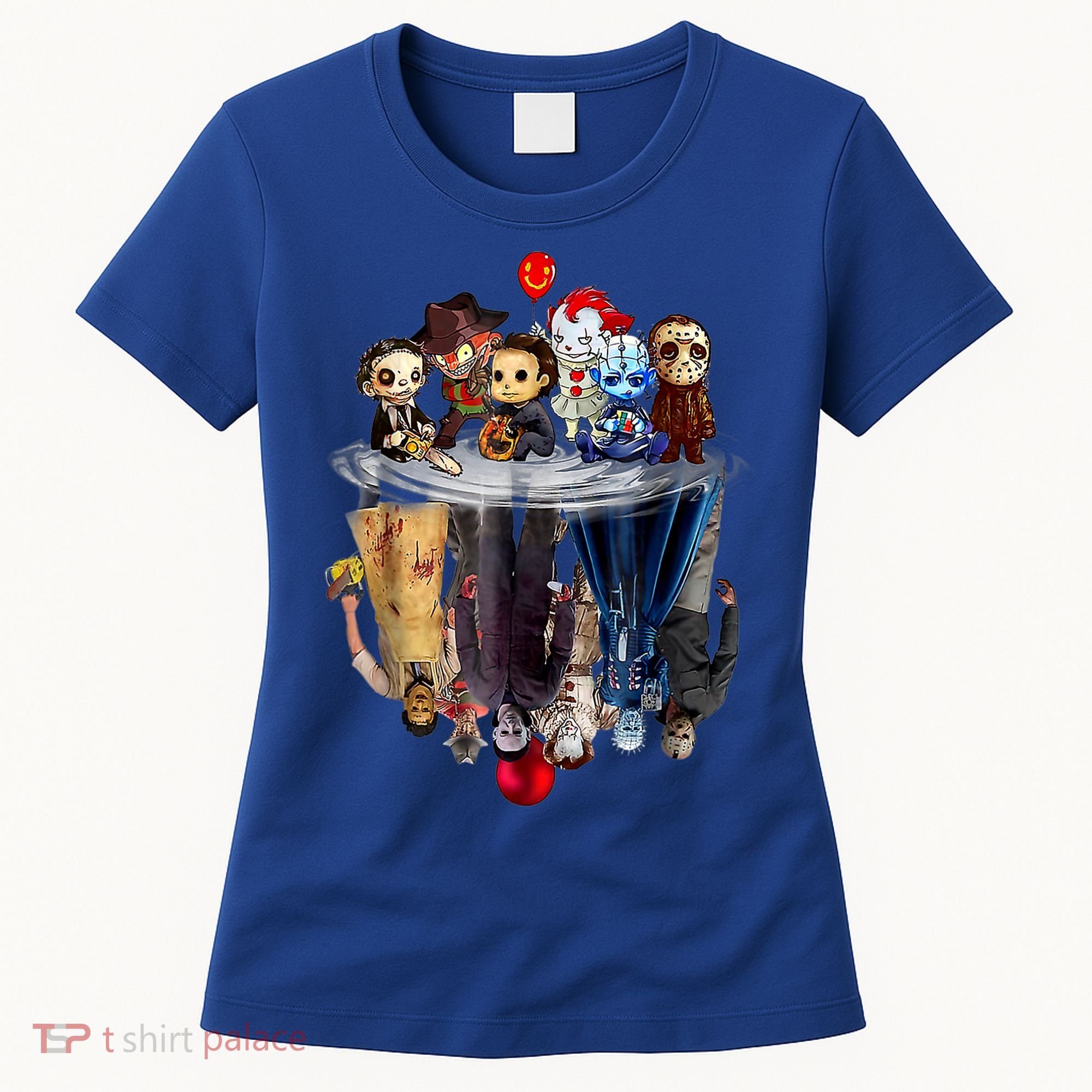 Scary Horror Movies Chibi Character Water Reflection Women's T-Shirt