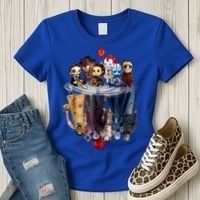 Scary Horror Movies Chibi Character Water Reflection Women's T-Shirt thumb 3