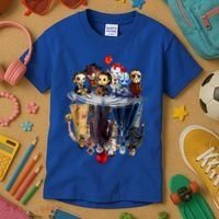 Scary Horror Movies Chibi Character Water Reflection Kids T-Shirt thumb 3