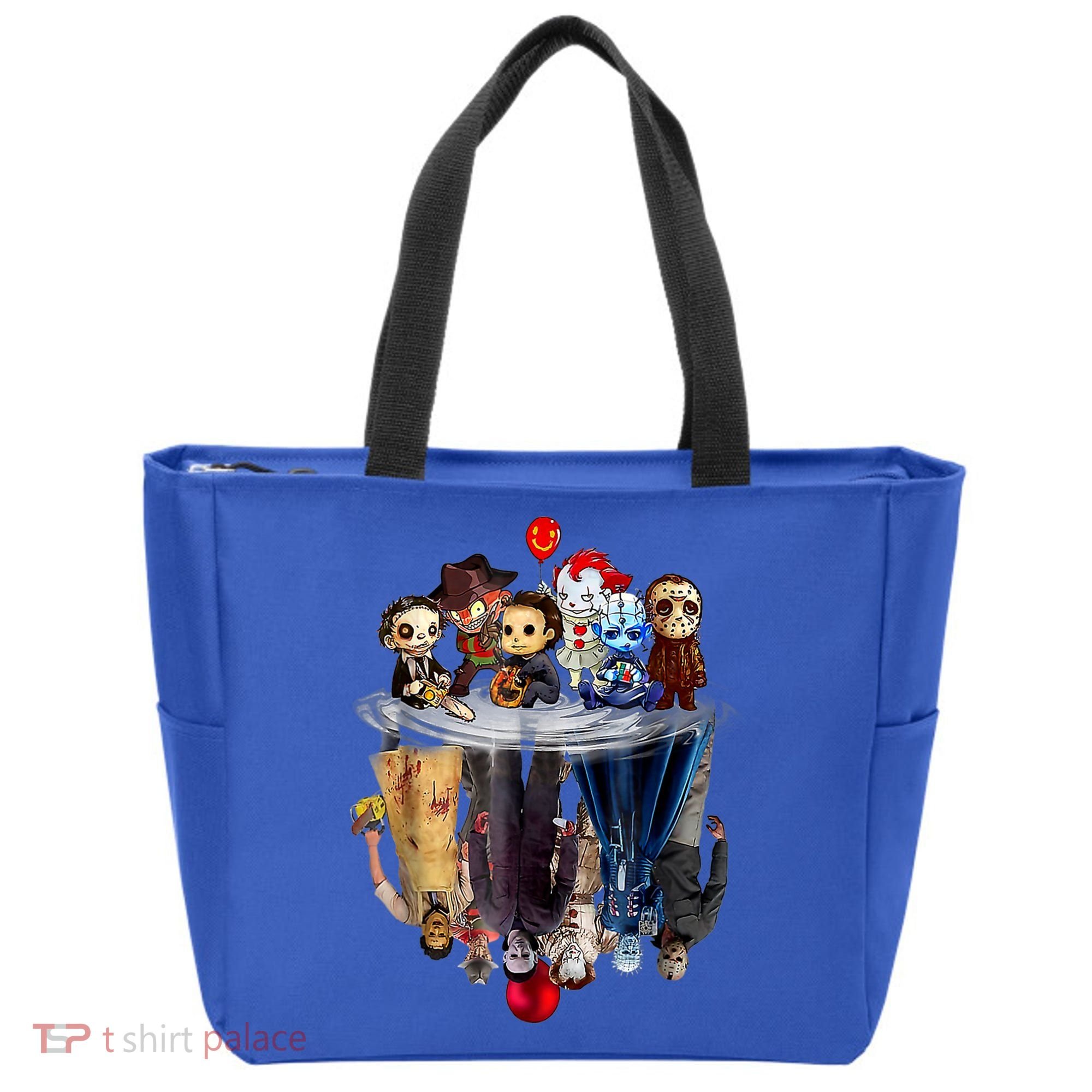 Scary Horror Movies Chibi Character Water Reflection Tote Bag