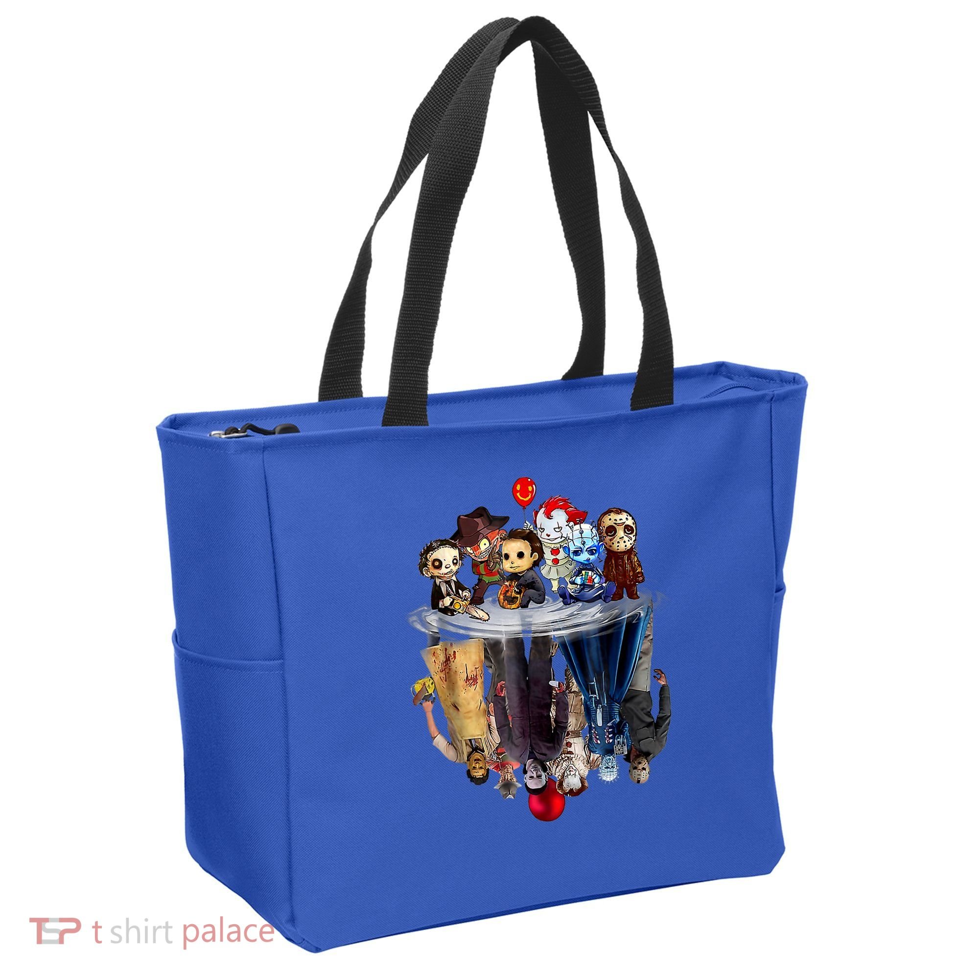 Scary Horror Movies Chibi Character Water Reflection Tote Bag