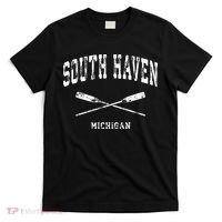 South Haven Michigan Vintage Nautical Crossed Oars T-Shirt thumb 0