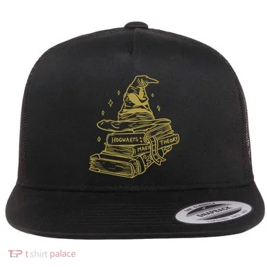 Sorting Hat Magic School Wizard School Flat Bill Trucker Hat