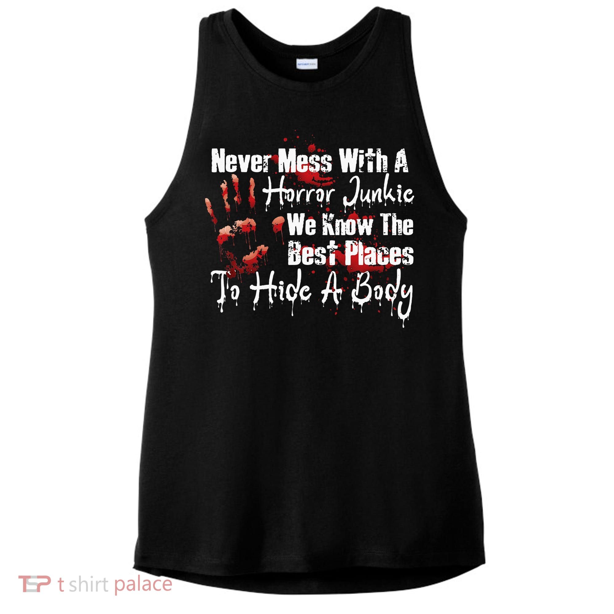 Scary Horror Movie Mess With A Horror Movie Junkie Ladies PosiCharge Tri-Blend Wicking Tank