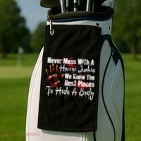 Scary Horror Movie Mess With A Horror Movie Junkie Golf Towel thumb 2