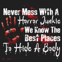 Scary Horror Movie Mess With A Horror Movie Junkie Golf Towel thumb 3