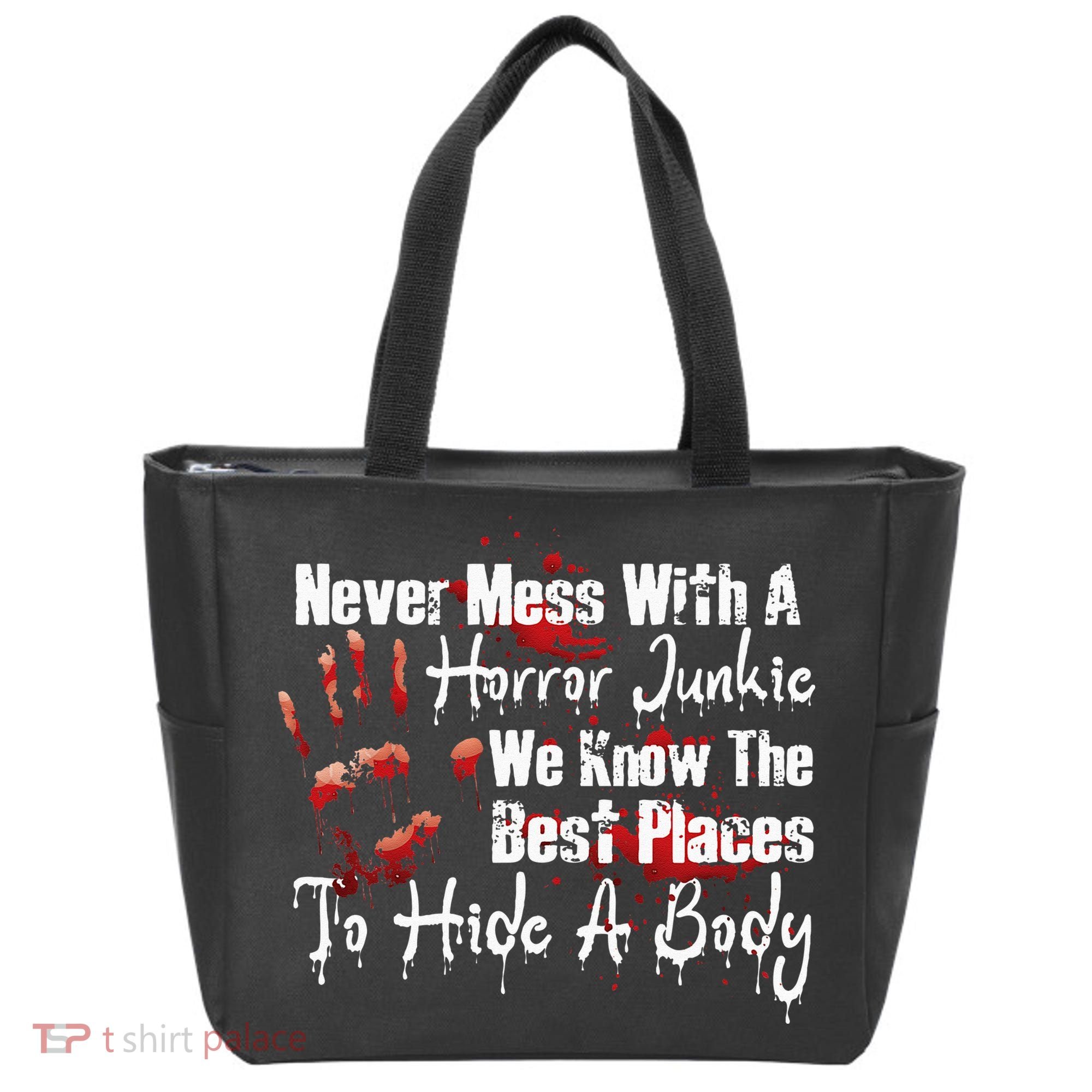 Scary Horror Movie Mess With A Horror Movie Junkie Tote Bag