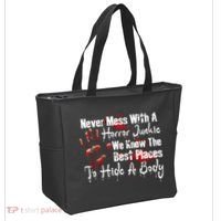 Scary Horror Movie Mess With A Horror Movie Junkie Tote Bag thumb 2
