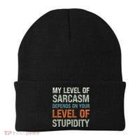 Sarcastic Humor My Level Of Sarcasm Funny Sarcastic Quote Beanie thumb 0