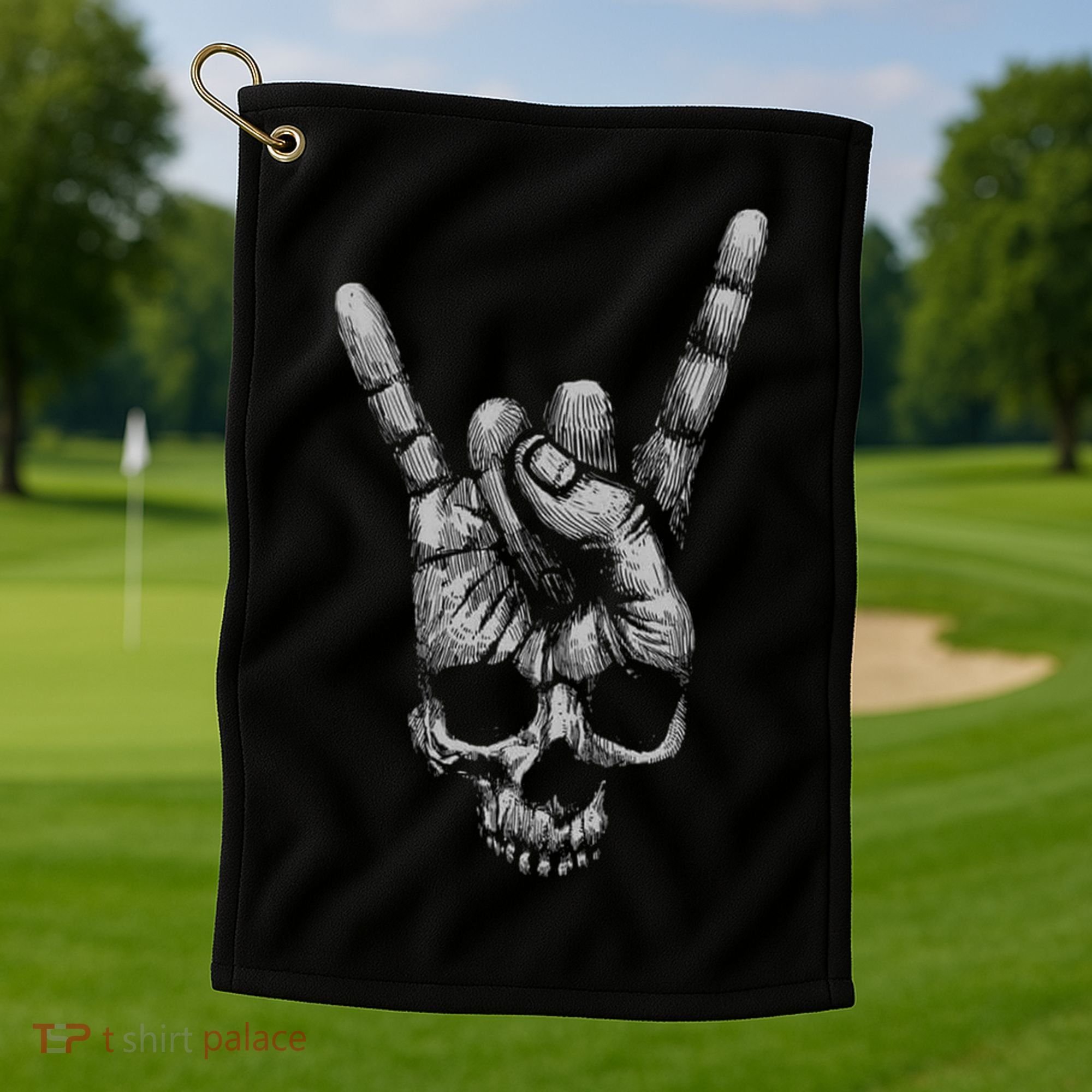 Skull Heavy Metal Golf Towel