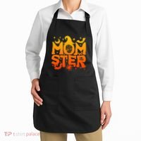 Spooky Halloween momster spooky monster mom family matching Apron thumb 2
