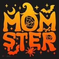 Spooky Halloween momster spooky monster mom family matching Polo thumb 3