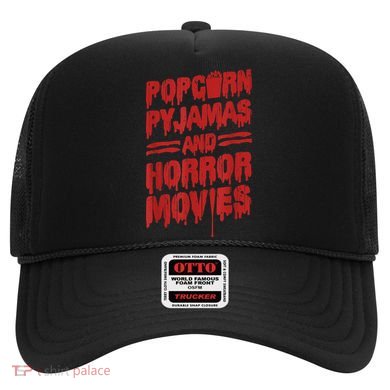 Scary Horror Movie Popcorn Pajamas And Horror Movies Funny Gift Hat