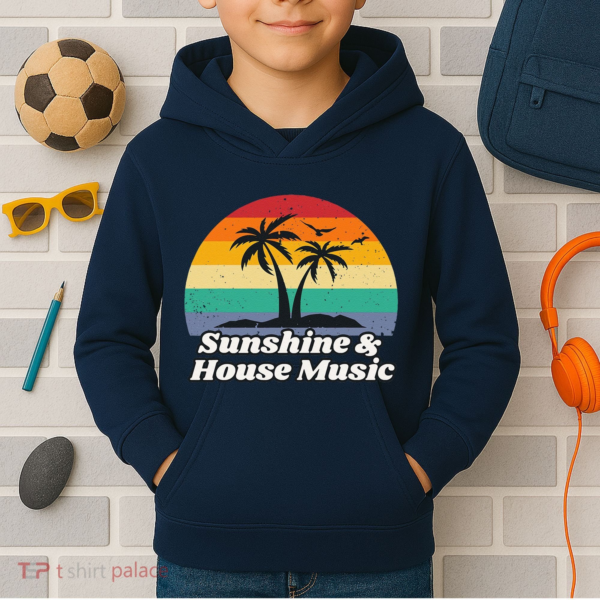 Sunshine & House Music For Raver Edm Kids Hoodie