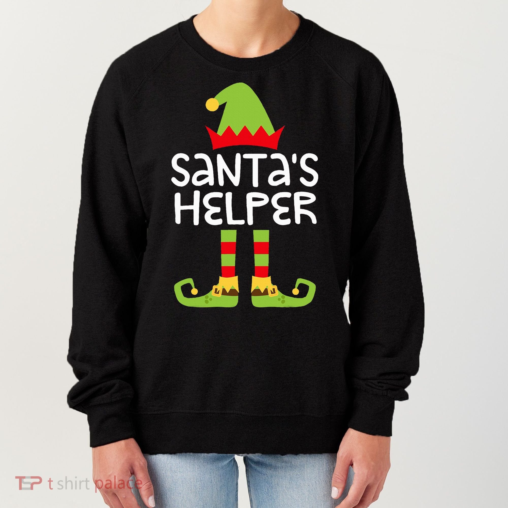 Santa's Helper  Matching Christmas Elves Women's Sweatshirt