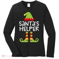 Santa's Helper  Matching Christmas Elves Women's Long Sleeve Shirt thumb 0