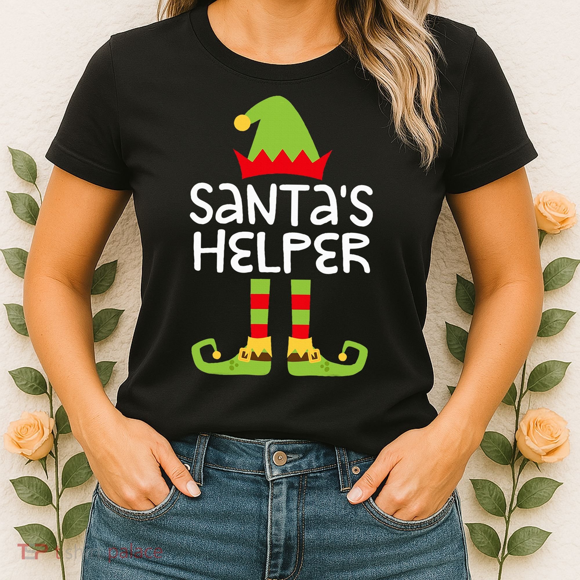 Santa's Helper  Matching Christmas Elves Women's T-Shirt