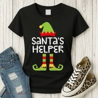 Santa's Helper  Matching Christmas Elves Women's T-Shirt thumb 3